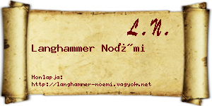Langhammer Noémi névjegykártya